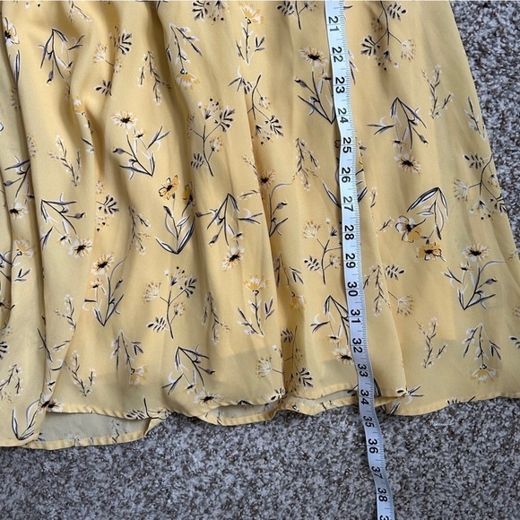 🦋 Maurices Yellow Floral Sleeveless Mini Dress Casual Spring Small - Picture 6 of 6